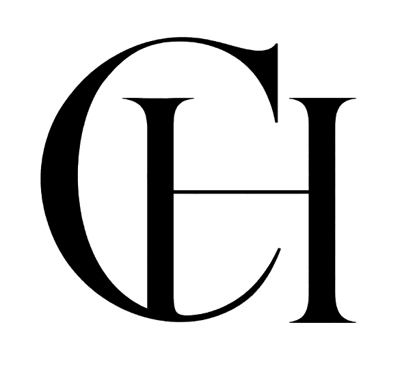 Stylized logo featuring the letters "C" and "H" in black.